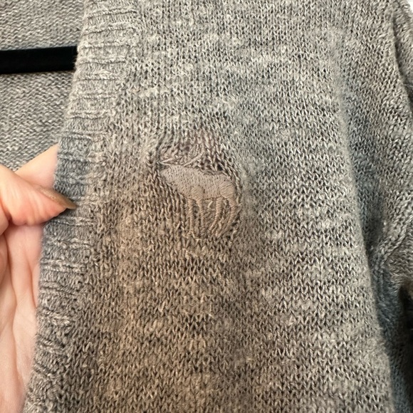 Abercrombie & Fitch Cardigan Grandpa Sweater Gray L | Moose Logo | Pockets - Picture 5 of 7